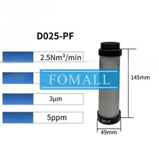 1Pz Nuova Cartuccia Filtro di Precisione Taglio Laser Adatto per D025-PF