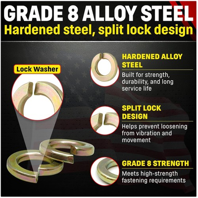 #ad High Strength 3 8quot; Lock Washers Grade 8 50 Pieces $29.69