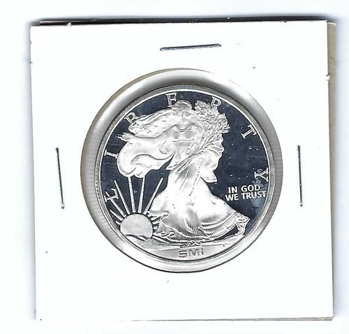 ONE TROY OUNCE .999 FINE SILVER ROUND - LIBERTY WALKING - SMI
