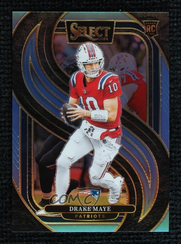 2024 Panini Select Premier Level Light Blue Prizm 28/99 Drake Maye #113 k1r