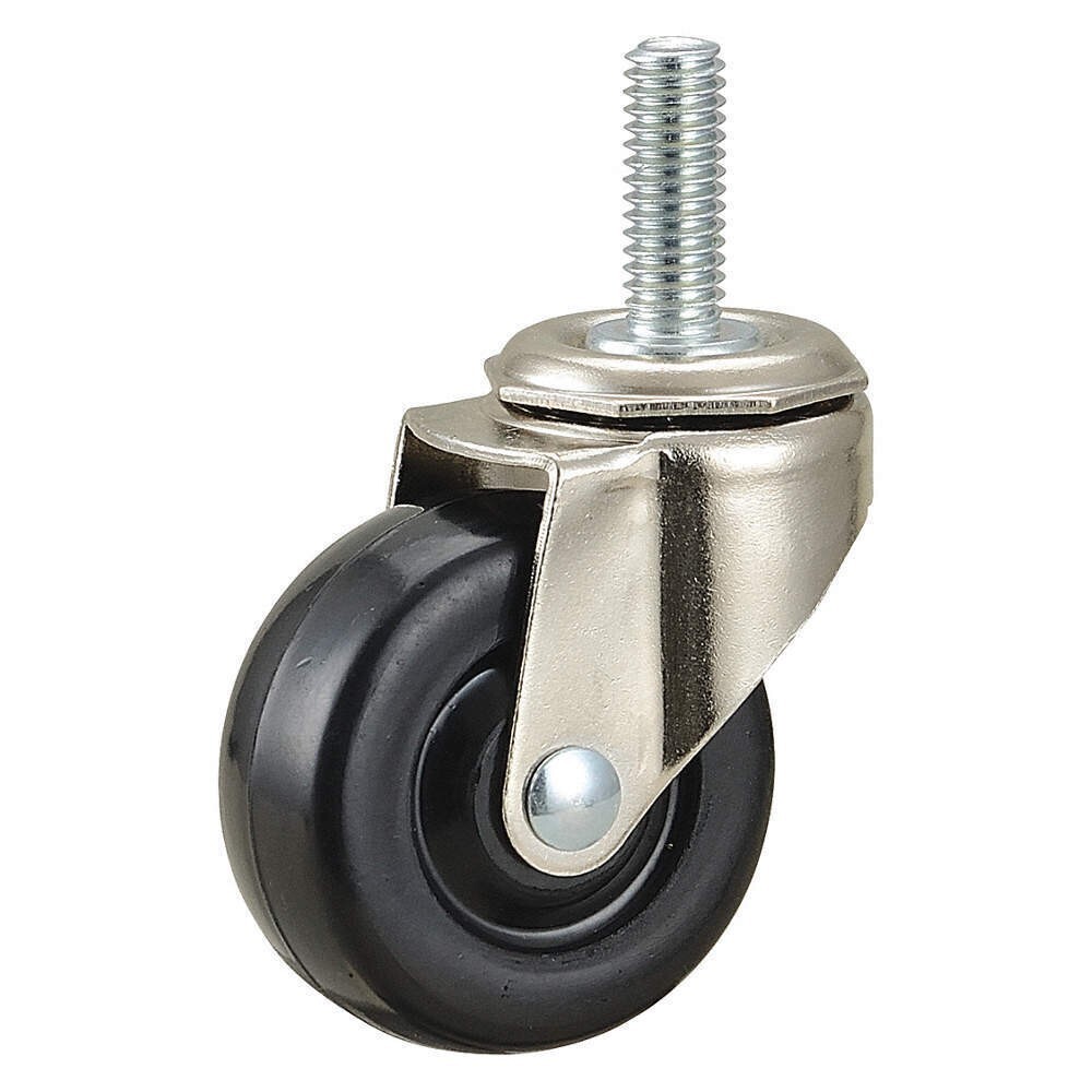 SET OF 4) Zoro Select 1G003 Swivel Threaded Stem Caster, Rubber, 2, 75lb |  eBay