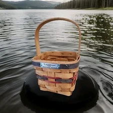 LONGABERGER 1993 Inaugural Basket Red & Blue Accent Weaves