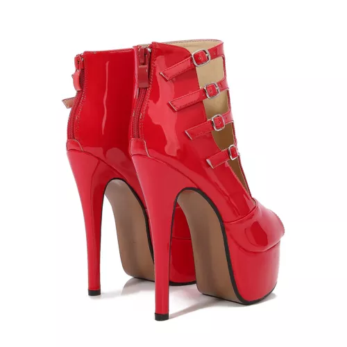 Stivaletti fibbie tacchi uomo drag queen travestito tagliati scarpe da donna fantastiche - Foto 4 di 23