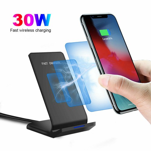 30W Fast Wireless Charger Charging Dock Stand For Apple iPhone 13 Pro 12 XS 8 - Picture 2 of 15