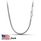 925 Sterling Silver 3mm Round Snake Necklace Sizes 18" to 30" for Women & Men