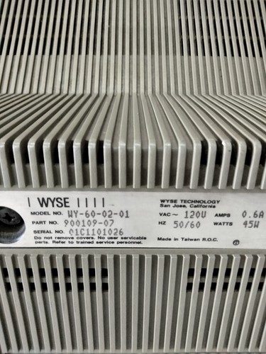 WYSE 900109-07 WY-60-02-01 AMBER FONT MONITOR WITH POWER CORD-"AS IS" - Picture 5 of 10