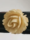 BEAU STERLING CREAM ROSE CELLULOID Ring VINTAGE ESTATE  JEWELRY Size 6  RARE 925