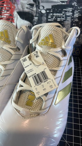 NEW ADIDAS Men's Nasty 20 White/Gold Football Cleats size 12.5 US EH3434 - Picture 9 of 12