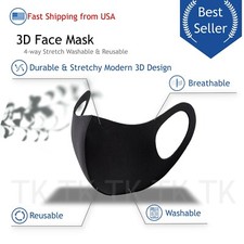 4/5/10 Washable Reusable Fashion Face Black Mask Unisex