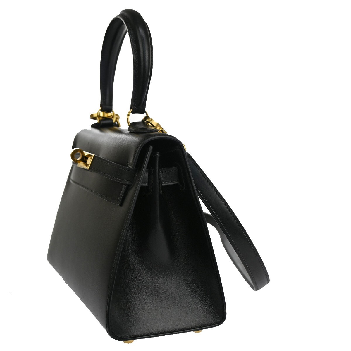 HERMES MINI KELLY 2WAY SHOULDER HAND BAG BOX CALF LEATHER HERMES MINI KELLY 2WAY SHOULDER HAND BAG BOX CALF LEATHER