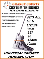 Universal Glock Trigger Housing Stop Gen 1/2/3/4 Any Caliber