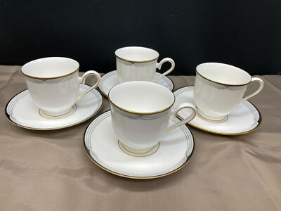 Lenox ''ERICA'' Debut Collection ~ Bone China ~ Set of 4 ~ Cups & Saucers ~ 3'' Tal