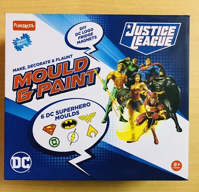 Funskool MOULD & PAINT DIY  DC Logo Fridge Magnets Justice League Crafts 8+ F/S