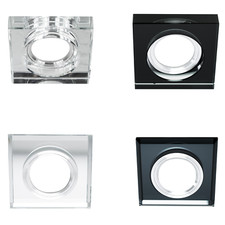 Glas Einbau-Strahler Einbau-Spot EDO LED eckig 230V GU10 Einbau-Leuchten