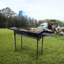 26.1*11.8in Portable Charcoal Grill Camping Picnics Collapsible Barbecue Grill