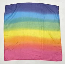 Sarah’s Silks Rainbow 100% Silk multicolor 21" x 21" scarf square