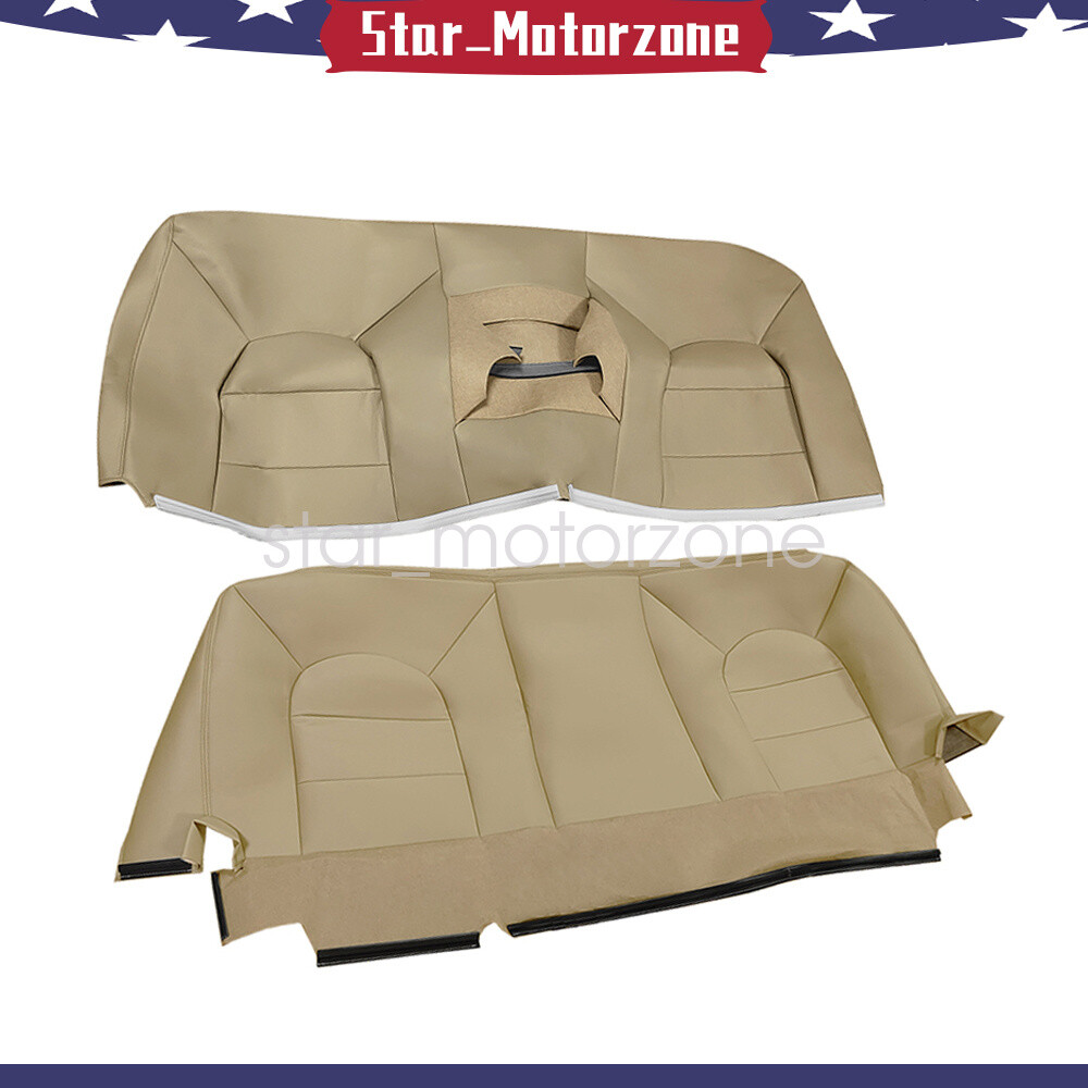 2000 For Ford F250 F350 Lariat Rear Bench Top & Bottom Leather Seat Covers Tan