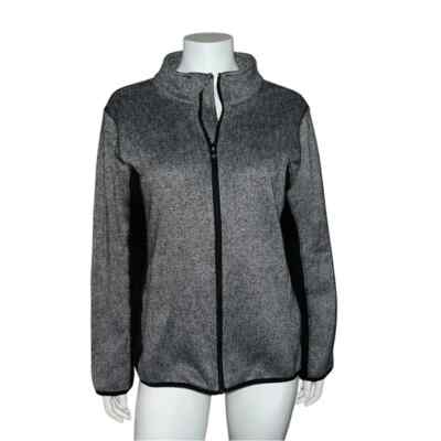 Marc New York Andrew Marc Sweater Jacket in Black White Herringbone XL EUC