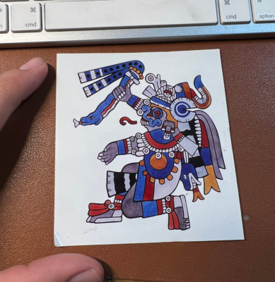 #ad Vinyl Decal Tlaloc Aztec Cutout Stickers Mexica Azteca Mexico Gods 4quot; #30 $1.50