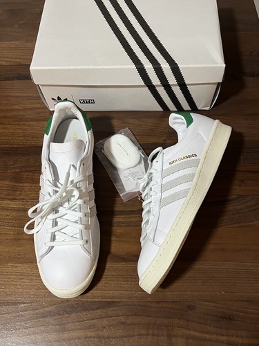 Zapatillas Kith Classics Adidas Originales Campus Años 80 Blanco/Verde Retro OG Talla 11 - Imagen 5 de 12