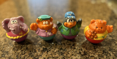 Lot Playskool Weebles Wobble 4 Figures Elephant Penguin Mom Bear Baby Bear