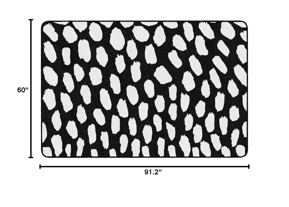 Alfombras insignia estilo colegiala blanco sobre negro punto safari área aula ru... Foto 3 de 4