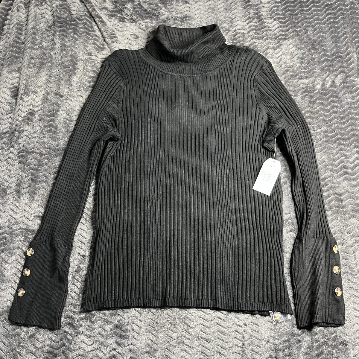 Women's Time and Tru Casual Rayon/nylon Black Long Sleeve