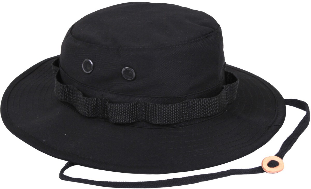 Black Military Wide Brim Fishing Hunting Boonie Hat | eBay