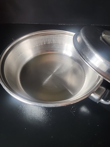 Vtg Flint Ware 7in Skillet Frying Pan Lid Stainless Steel Radiant Core USA #460 - Picture 2 of 7