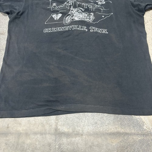 Vintage Motorcycle Shirt Men's Large Black 80s Biker Friends Japanese Americana* - Picture 8 of 12