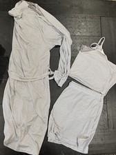 Women's White Mark 3-Piece Pajama Set- Tank, Robe, Shorts