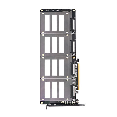 New U.2 SSD to PCIe X16 Adapter PCIE 4.0 to 4 Disk U.2 SFF-8639 SSD Riser CardbS