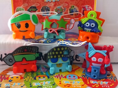 KINDER JOY SURPRISE FERRERO EMOJOY EMOJI 6x FIGURES  FULL SET CAKE TOPPERS RAR