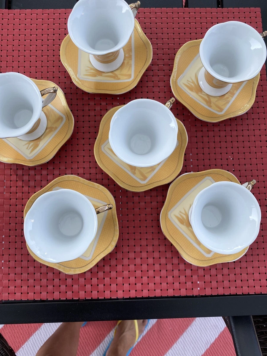 Gold plated tea cup set clearance