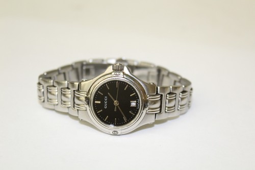 Gucci 9040L Watch Black Ladies Quartz 25mm Vintage Date Round Swiss Made - Picture 6 of 7