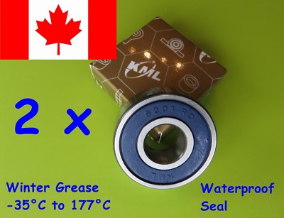 6201-2RS Bearing ( 6201 RD ) C3 Premium Sealed Ball Bearing 12x32x10 mm( 2 PCS )