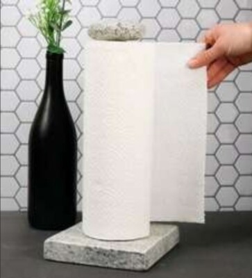 Funky Rock Design granite paper towel holder countertop Handmade in Maine 