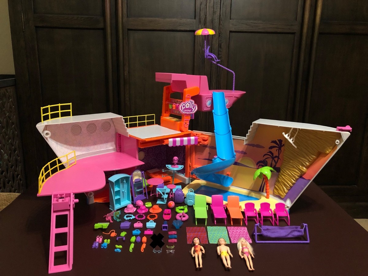 Polly Pocket So Hip Cruise Ship 2006 Play Set w/Dolls, Accessories