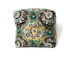 Embroidered Zipper Bag Box Pouch Makeup Cosmetic Storage Travel Large 5.5x6.75x5