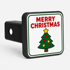 Merry Christmas Tree Hitch Cover 2-inch Receiver Durable Petg Truck Suv Gift
