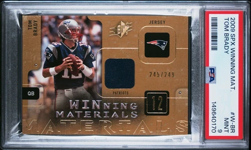 🔥 2009 SPX - Winning Materials Tom Brady #W-BR /249 (MEM) 🔥 PSA Mint 9