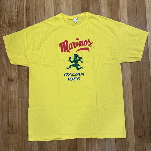 Marinos Italian Ices - Yellow Promo T Shirt - Fruit Of The Loom Size XL