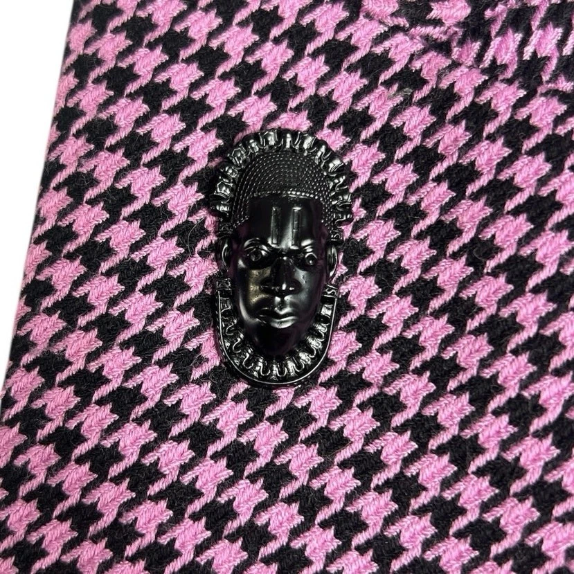 Abrigo Blazer Chaqueta MNG Mango Para Mujer Rosa Púrpura Pata de Gallo Doble Pecho L Foto 3 de 4