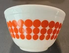 Vintage Pyrex Orange Polka Dot Nesting Mixing Bowl 1.5 PT. Oven Ware 410 #23 USA