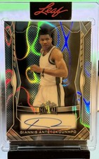Giannis Antetokounmpo 1/1 Auto Leaf Metal One of One