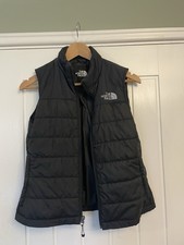 The North Face Womens Black Padded Gilet Vest Size Small S Logo Full Zip