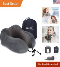 Luxury Grey Memory Foam Travel Pillow - Perfect Neck Support for All Travelers
