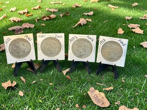 New ListingLot of (x4) 1923 Peace US Silver Dollar $1 Coins