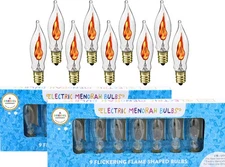 The Dreidel Company Electric Menorah Bulbs- 9 Flickering Flame Shaped Bulbs (...