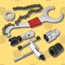 6PCS Bike Repair Tool Kits Crank Chain Cutter Extractor Bracket Freewheel Puller